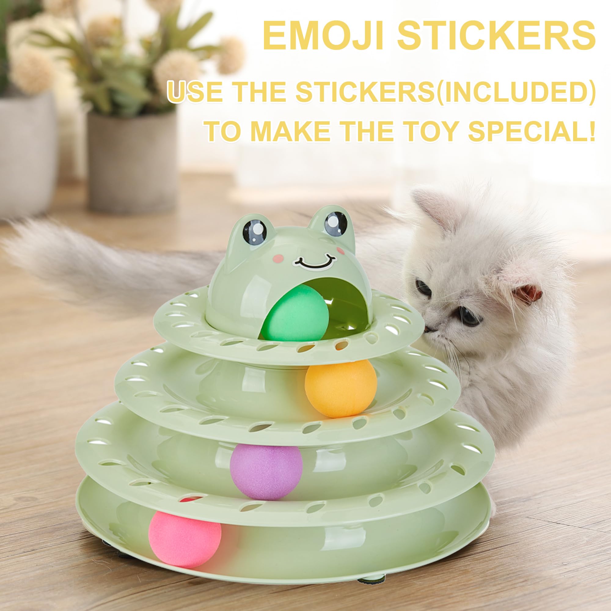 Gefryco turntable cat tower green provides self-entertainment for bored indoor cats.