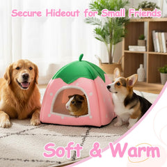 GEGURI Cozy Strawberry Hut interior nest provides plush comfort for peaceful, undisturbed naps.