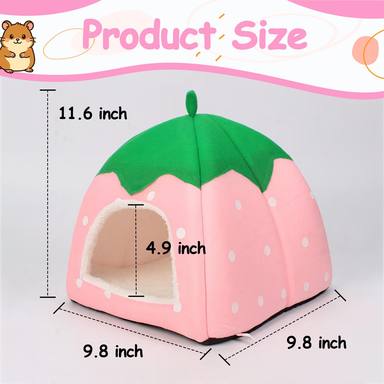 GEGURI Cozy Strawberry Hut three modes reveals versatile use as nest, roof seat, or standalone mat.