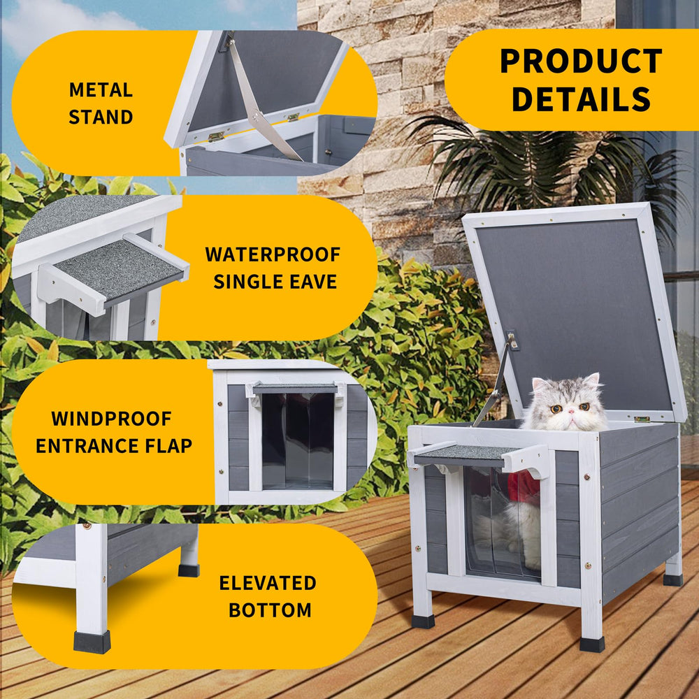 GEGURI Outdoor Cat House three vents promote airflow for pet comfort.