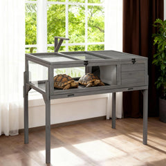 GEGURI Tortoise Habitat indoor-outdoor view with spacious two-room design.