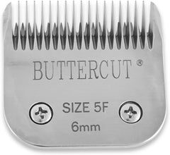 Geib Buttercut blade closeup with ultra-sharp edge for precise grooming.