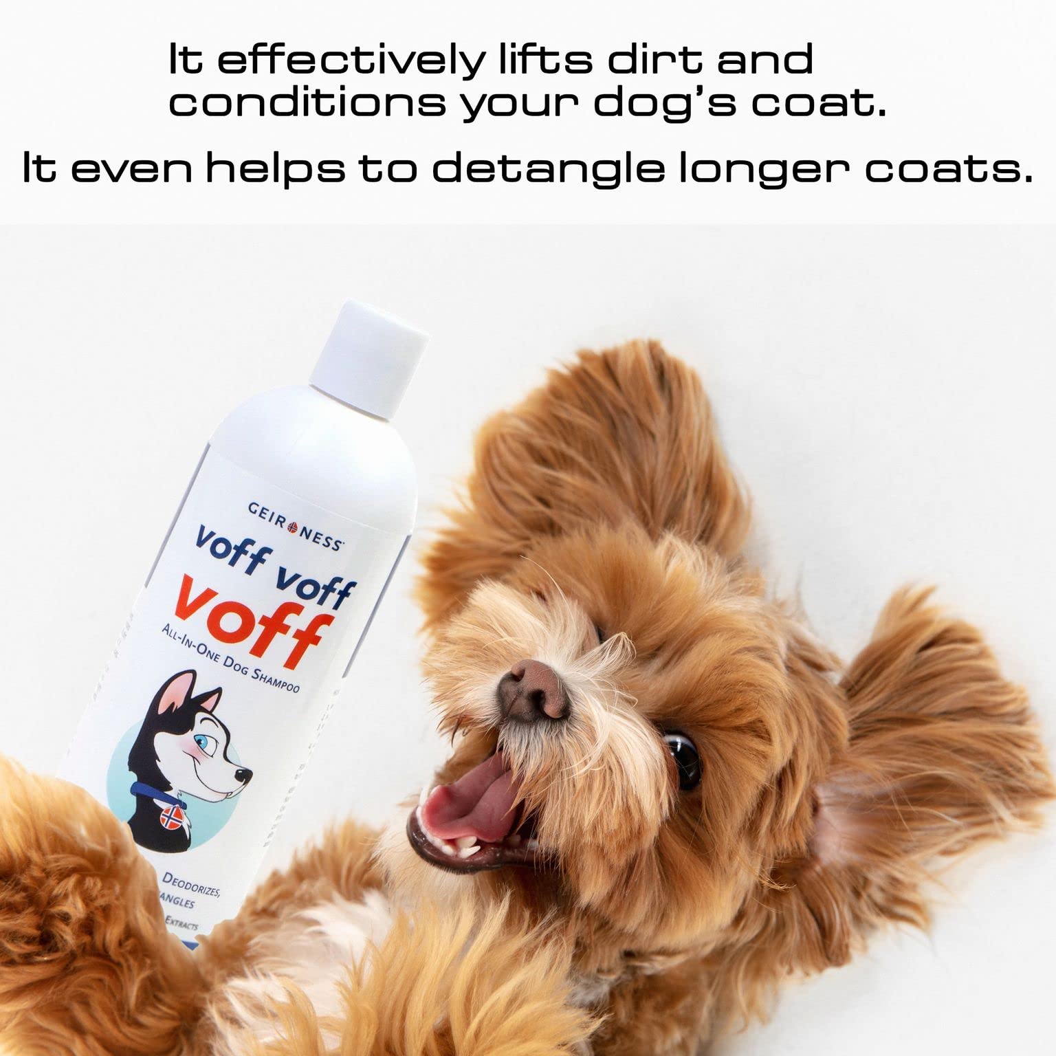 Geir Ness Voff Voff Voff premium packaging emphasizing quality ingredients.