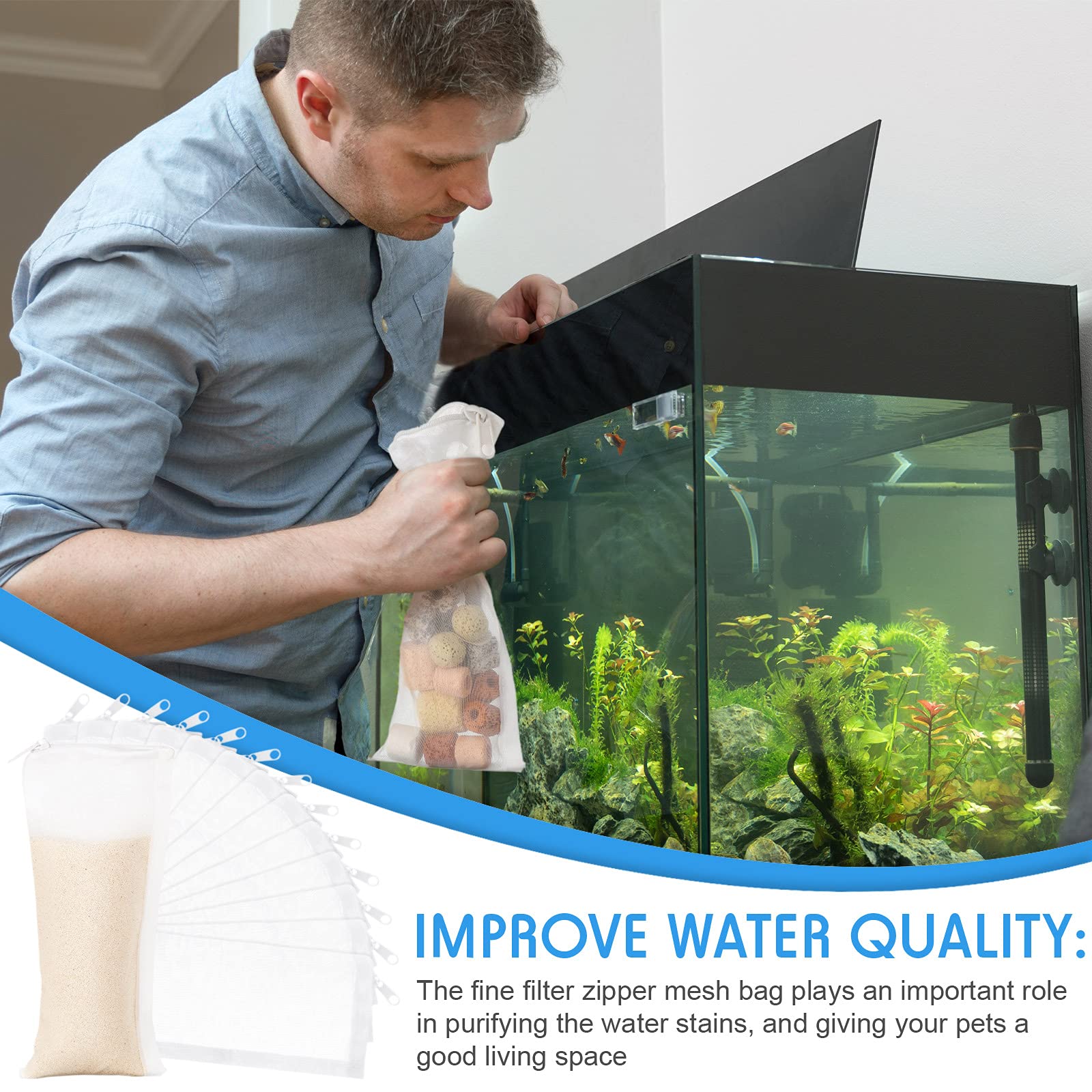 Geiserailie 15-piece set supports ongoing aquarium maintenance.