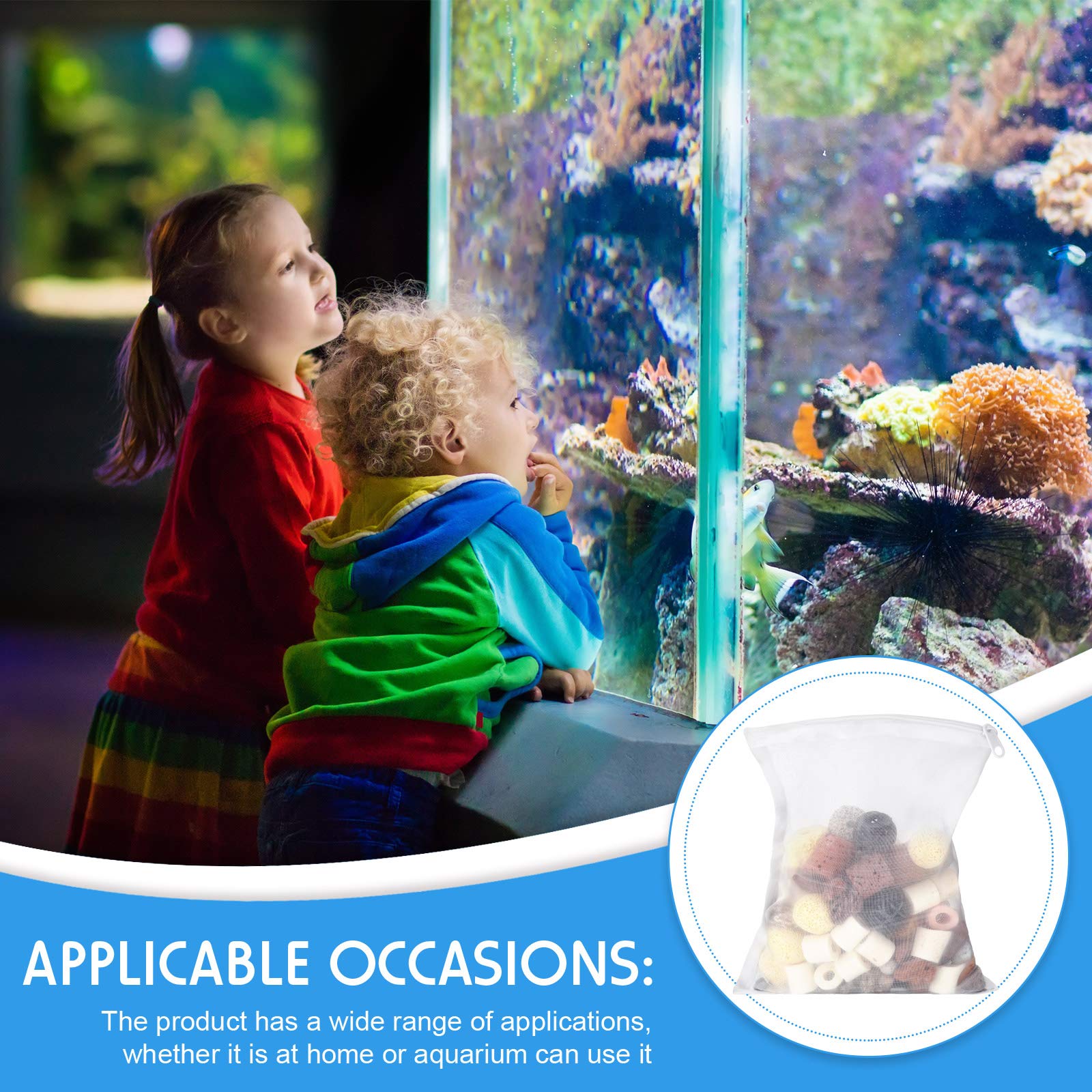 Geiserailie aquarium bags with zipper closure demonstrate spill-free media replacement