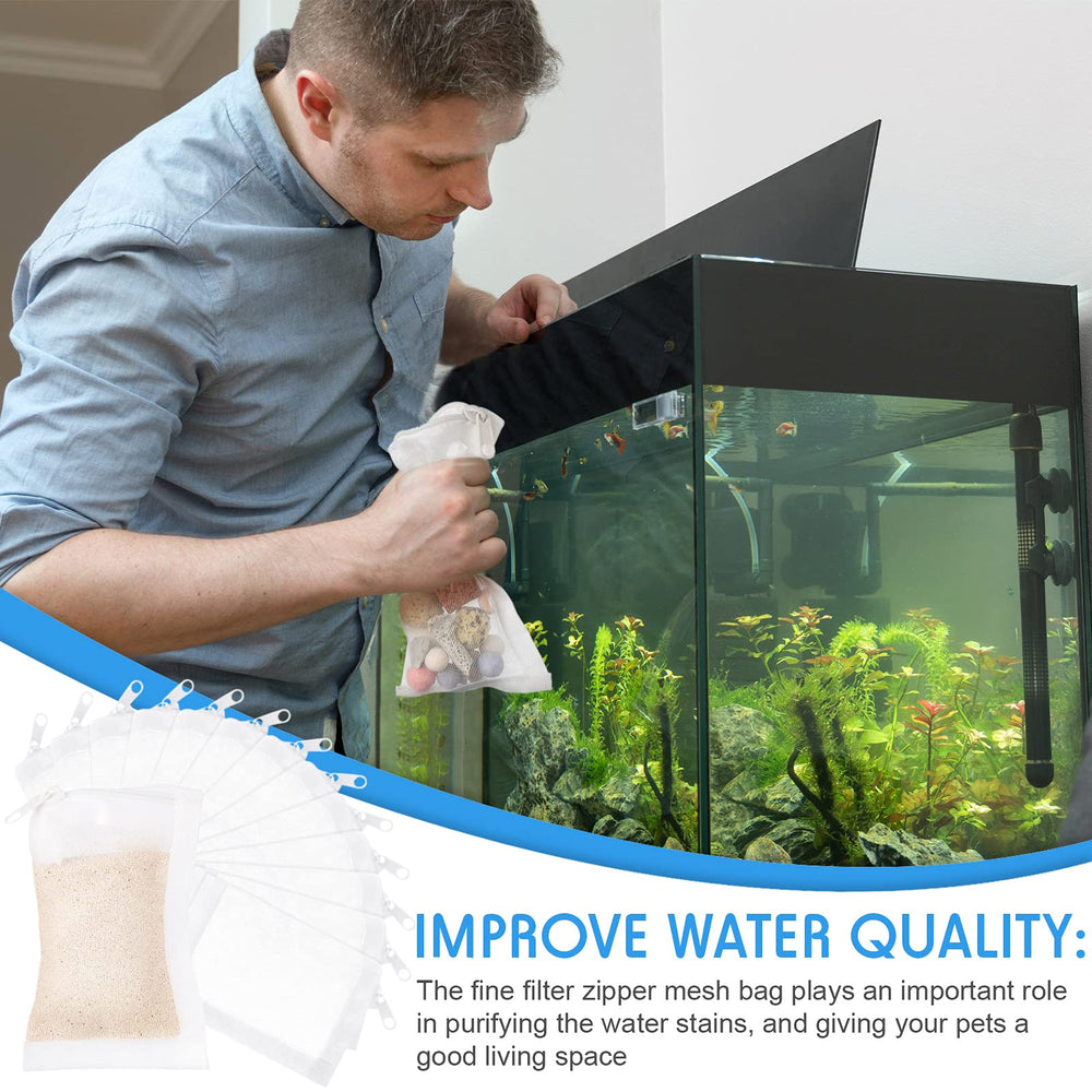 Geiserailie filter bags in-tank setup show compatible size for most aquariums.