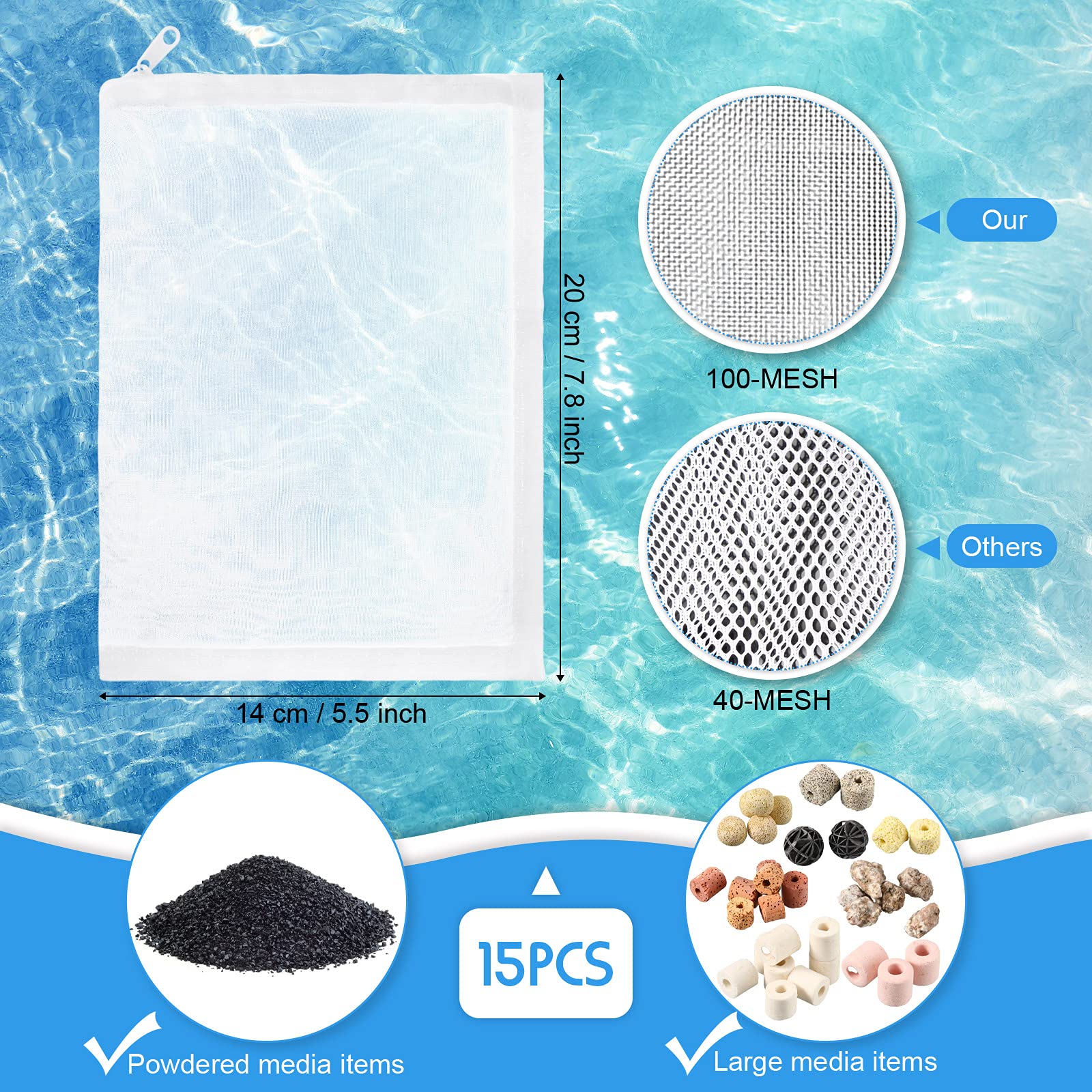 Geiserailie nylon 150-micron bags highlight fine mesh for reliable carbon media capture