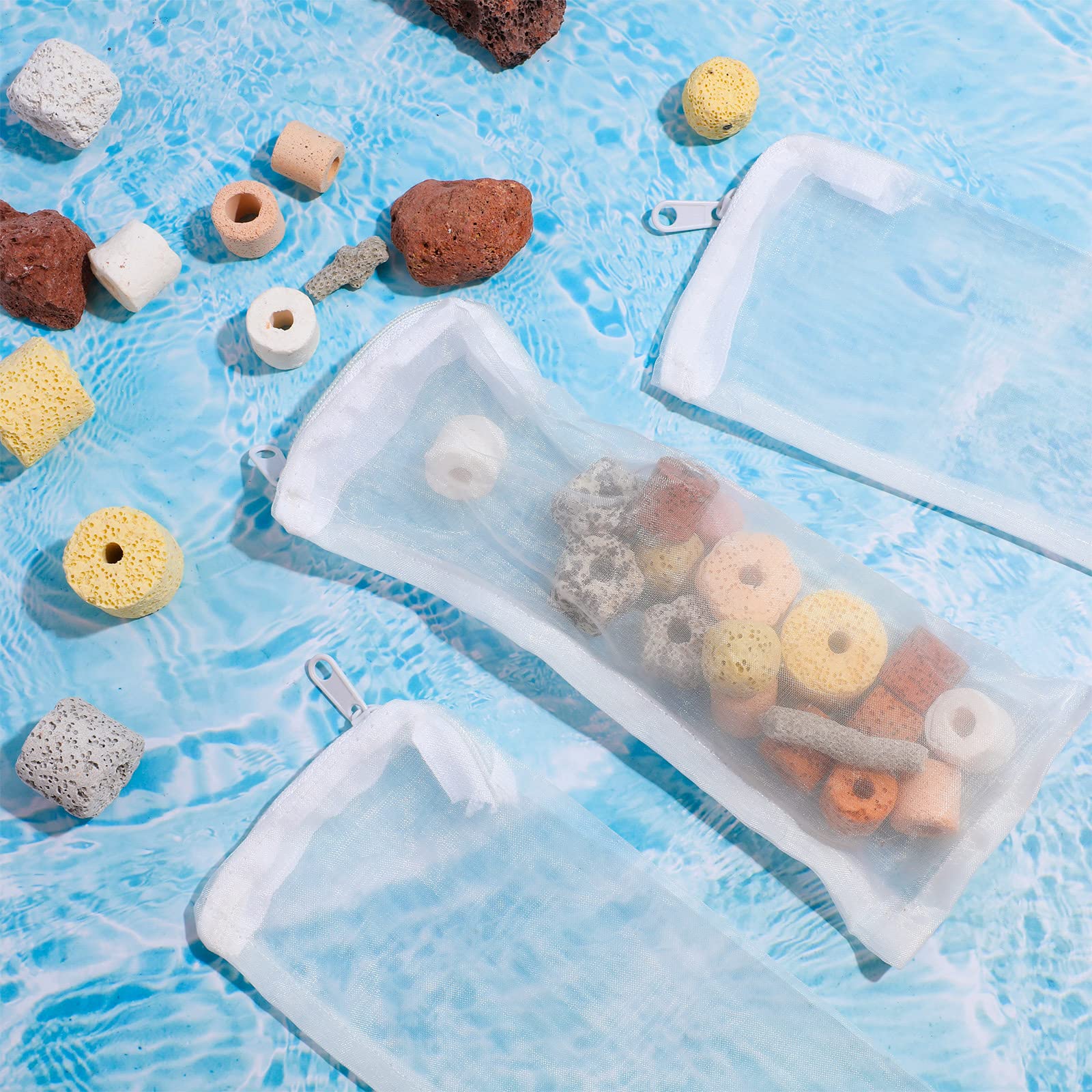 Geiserailie nylon filter bags used with carbon resins.