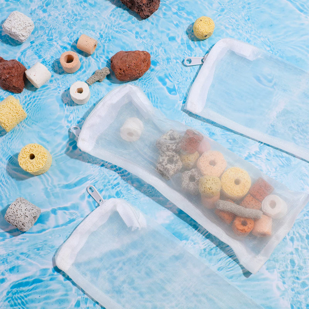 Geiserailie nylon filter bags used with carbon resins.