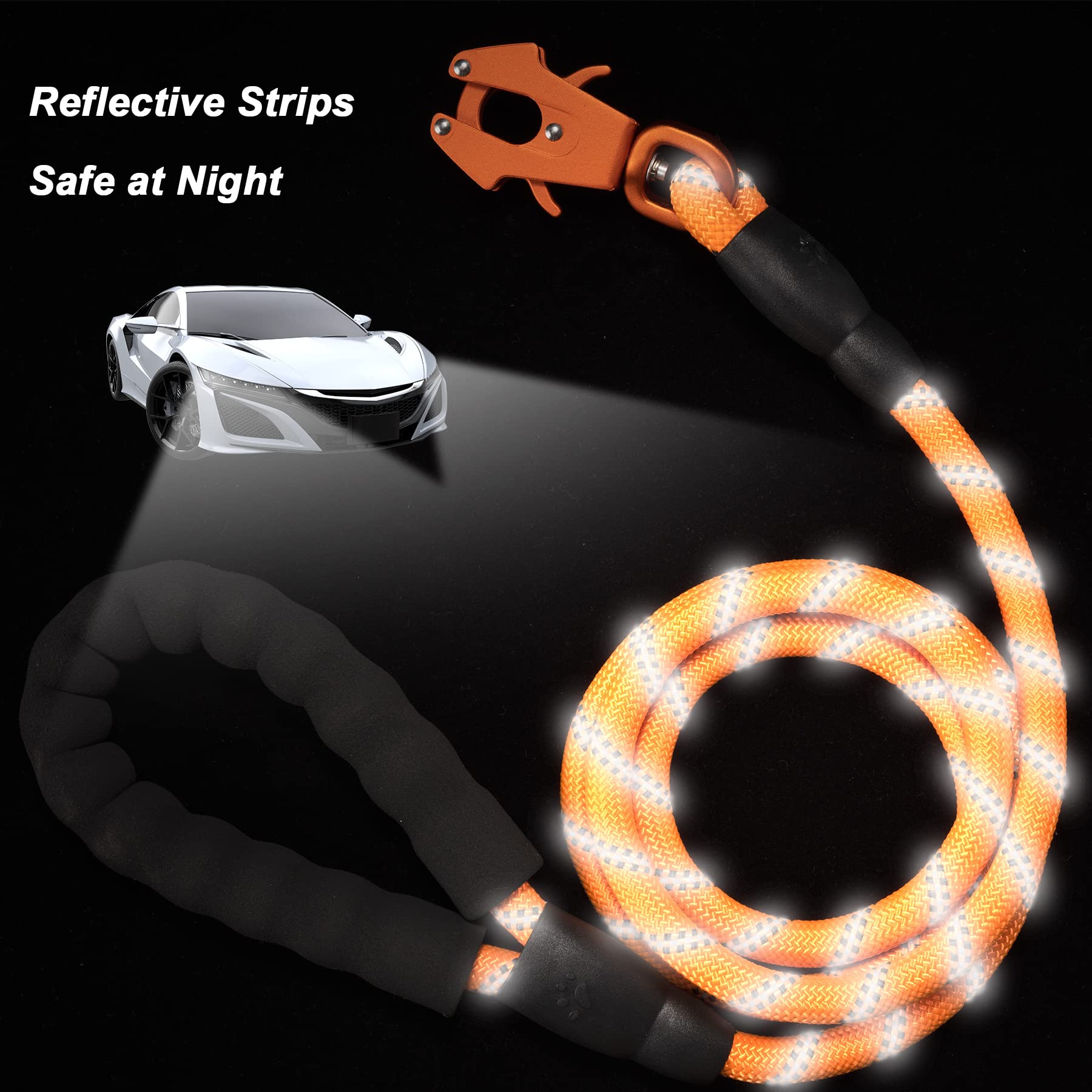 GEIT orange leash in action highlights safety and stylish daytime visibility.