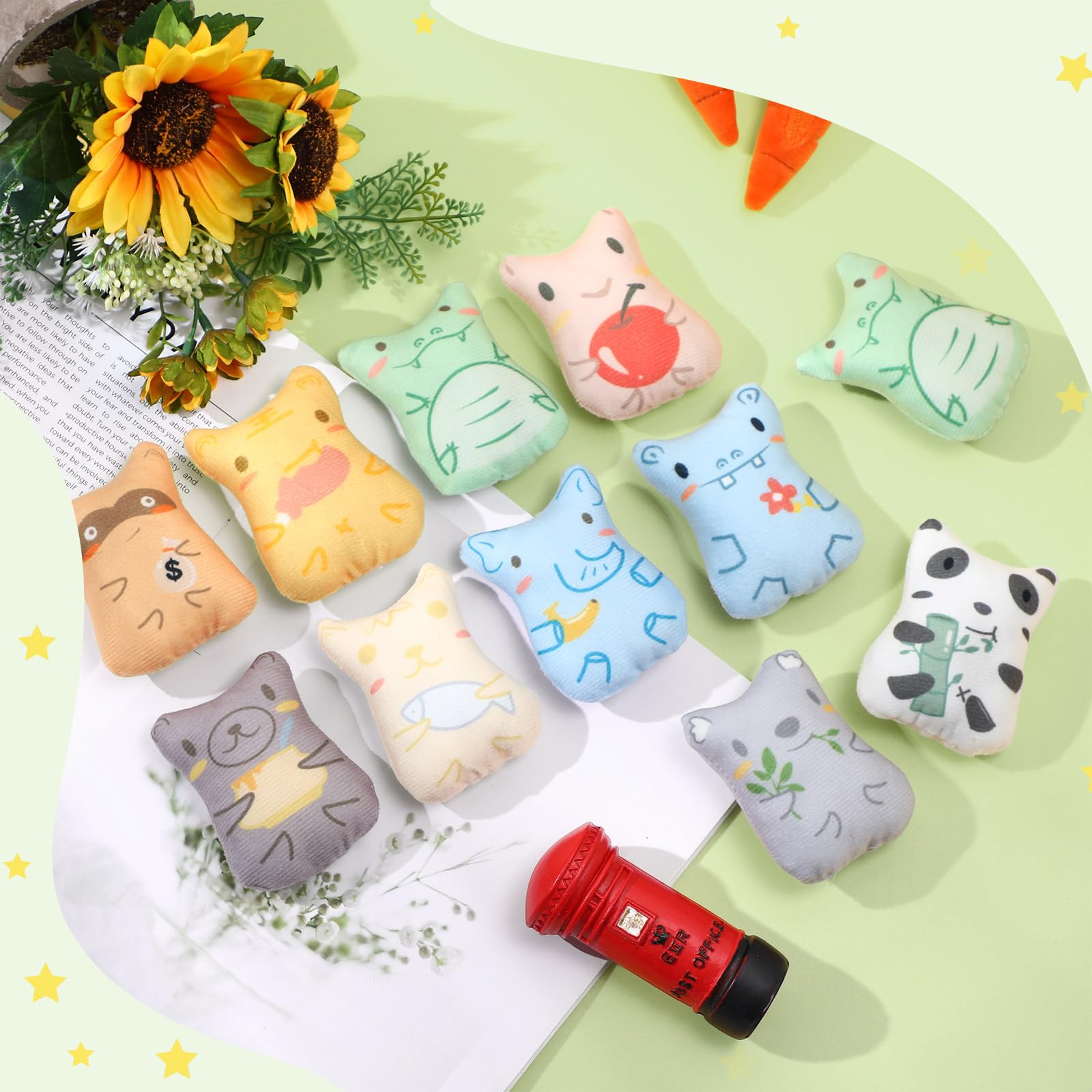 Gejoy colorful assortment catnip toys for indoor cats to explore.