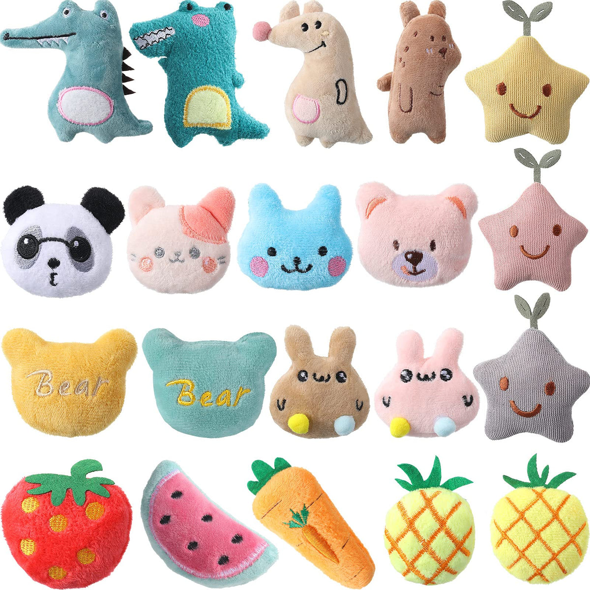 Gejoy catnip toys collection in colorful shapes for engaging indoor play.