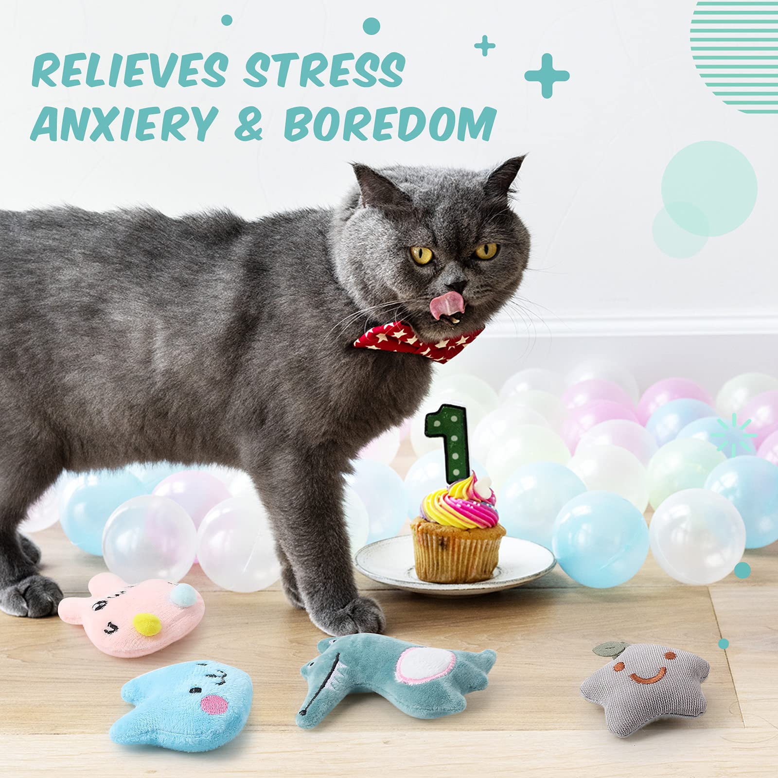 Gejoy plush toy with embroidered eyes that resist chewing.