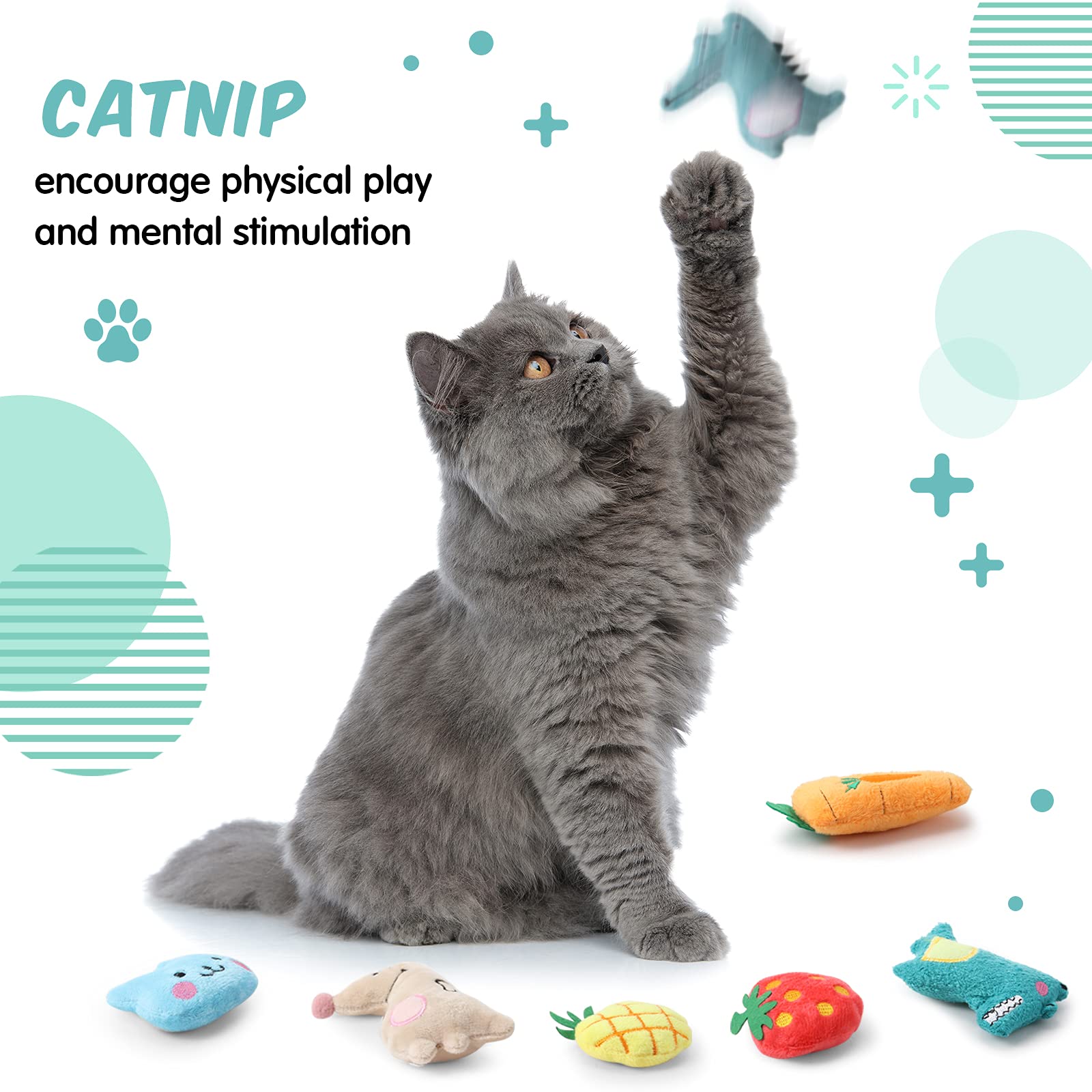 Gejoy interactive catnip toy designed for chasing and independent play.
