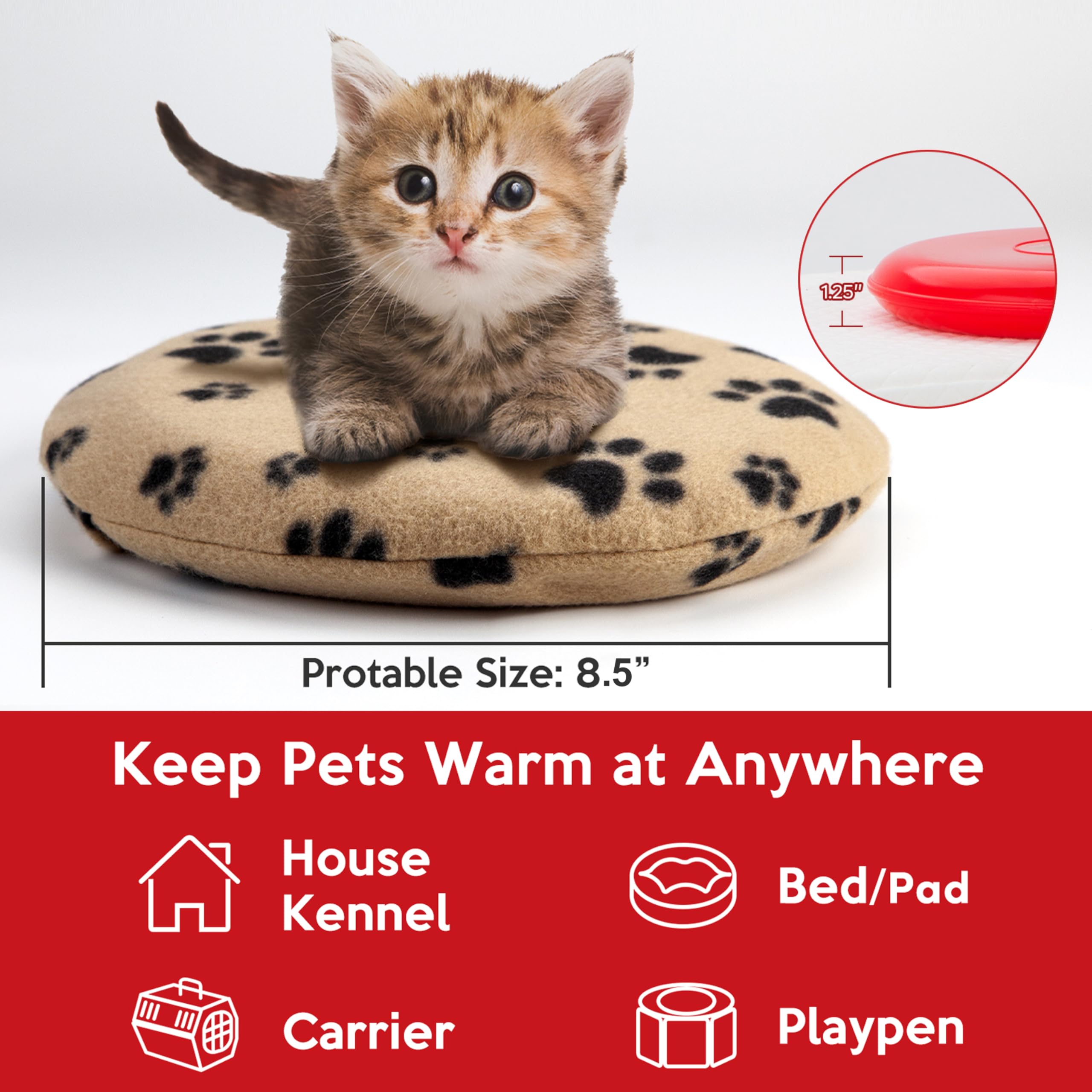 Gelbesty fleece cover with cute paws design adds cozy protection.