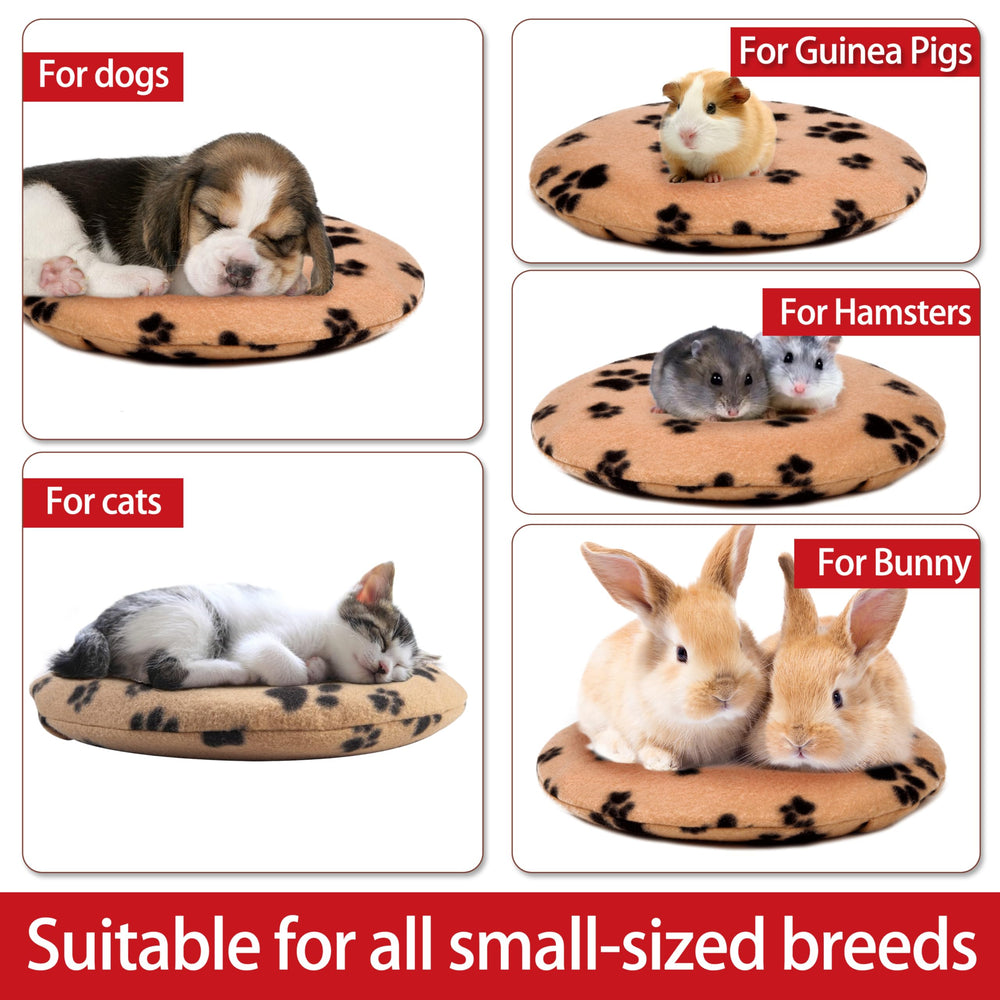 Gelbesty Original pet using heating pad on bed for soothing comfort.