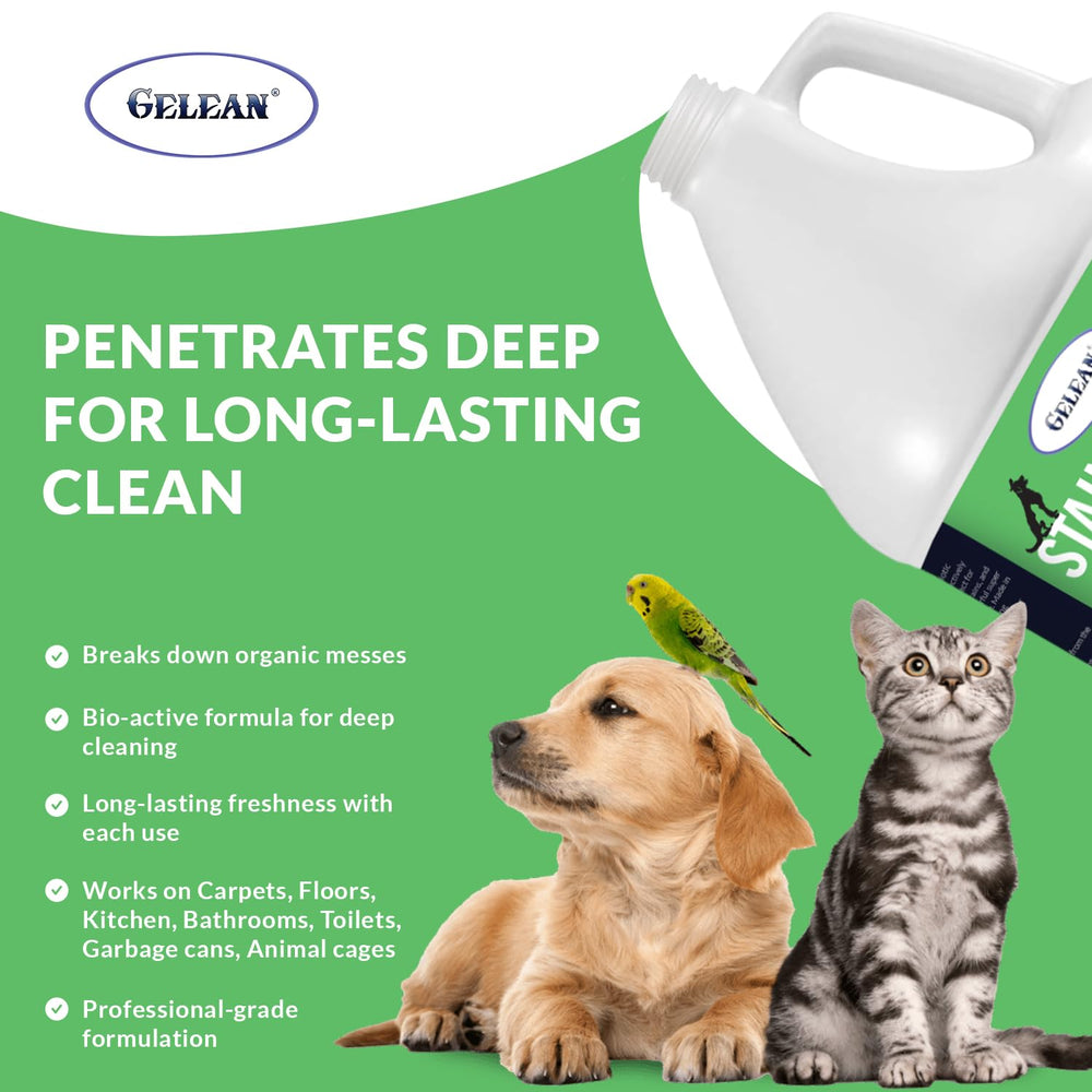 GELEAN deep-cleaning-enzymatic-formula breaks down organic matter effectively