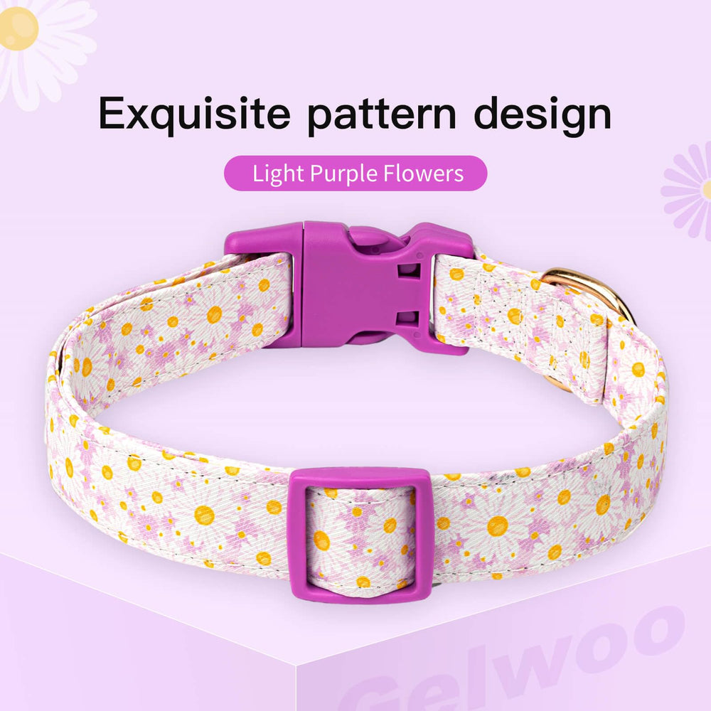 Gelwoo daisy pattern pendant closeup, stylish detail enhancing your dog's daily look