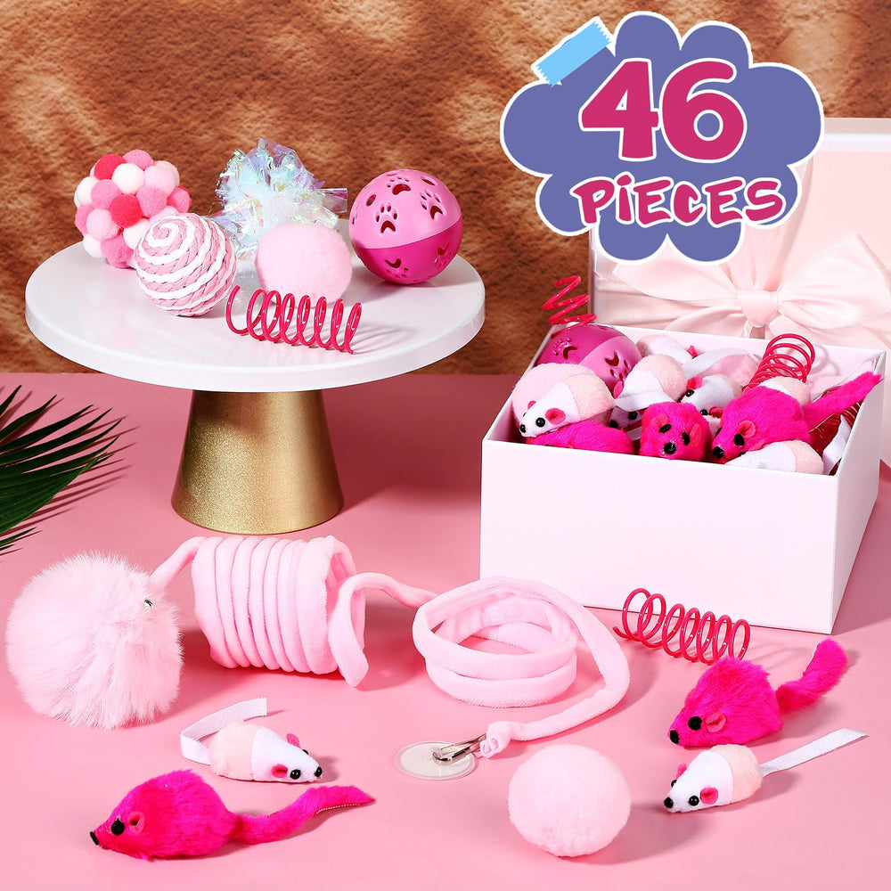 Gemscream cat toys crinkle balls pink – delivers tactile crunch and interactive fun.