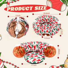 Gemscream cat tunnel donut provides a cozy hideaway for kittens during holiday play.