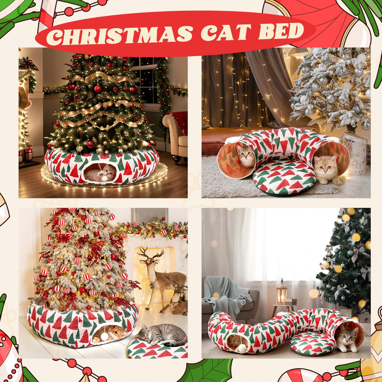 Gemscream cat tunnel two-pack provides a shared play space for multiple pets.