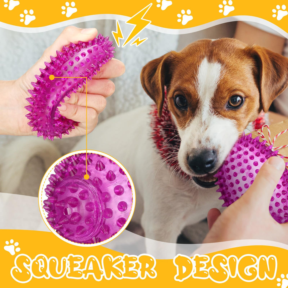 Gemscream spiky-squeaker football dog toy close-up showing sturdy build.