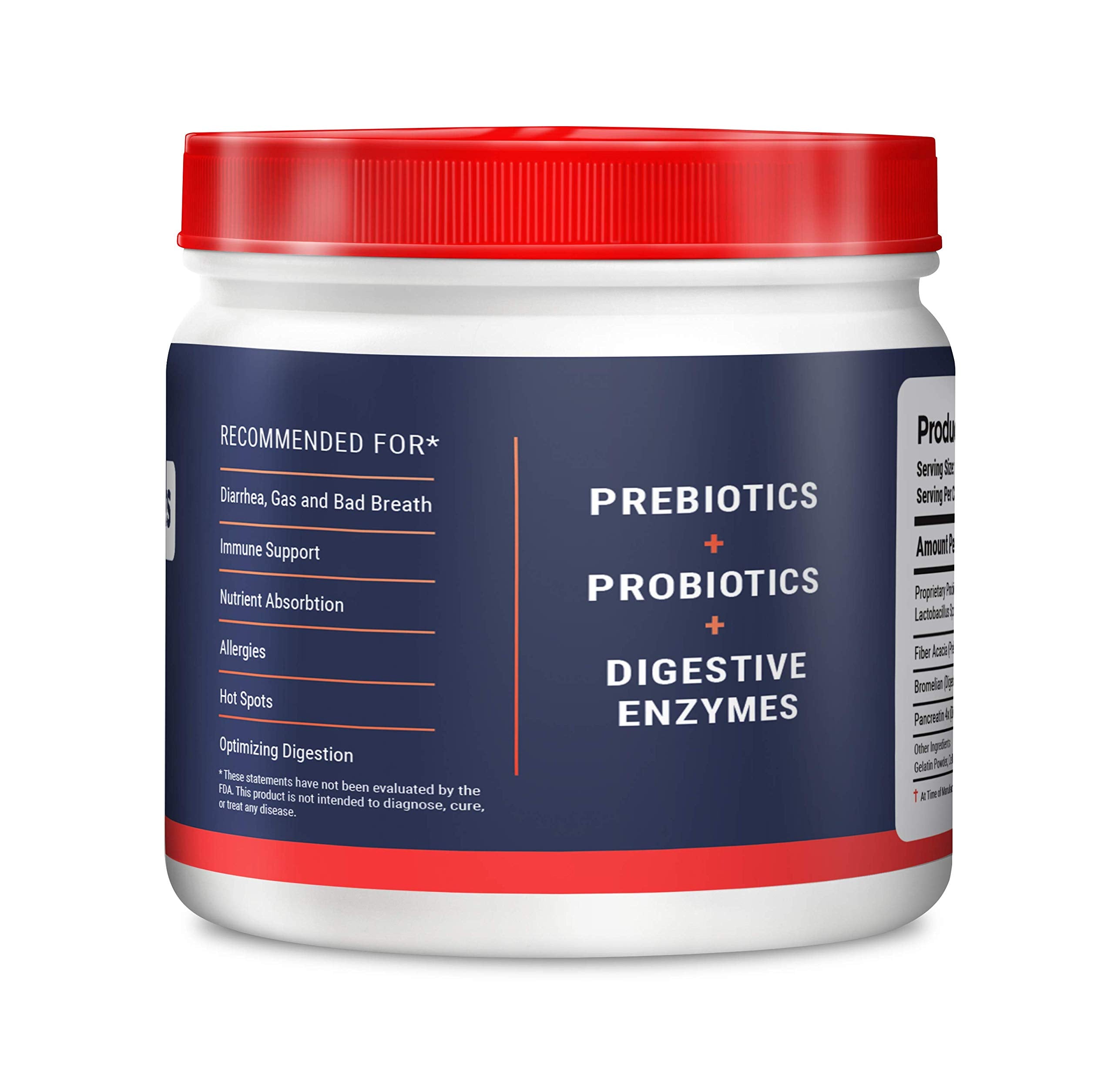 Geneflora prebiotics for dogs, cats, and rabbits jar promotes friendly gut flora.
