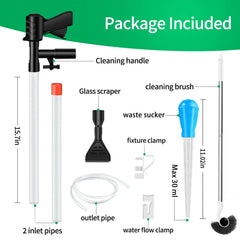 Generic Aquarium Gravel Cleaner uses a silent manual pump for easy maintenance.