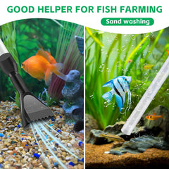 Generic Aquarium Gravel Cleaner demonstrates gravity-driven siphon for efficient water changes.