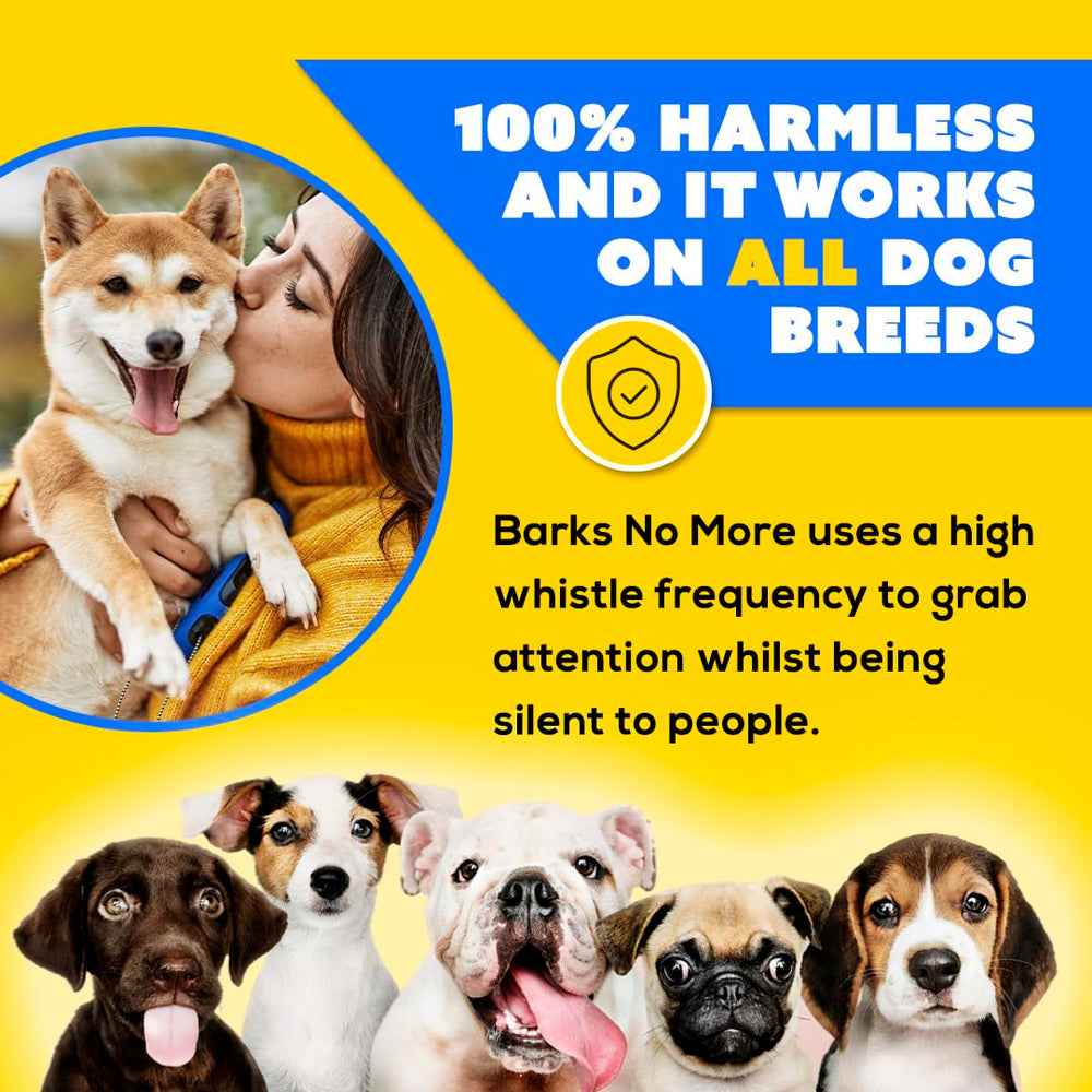 Generic Barks No More device packaging shows quick setup and usage guidance.