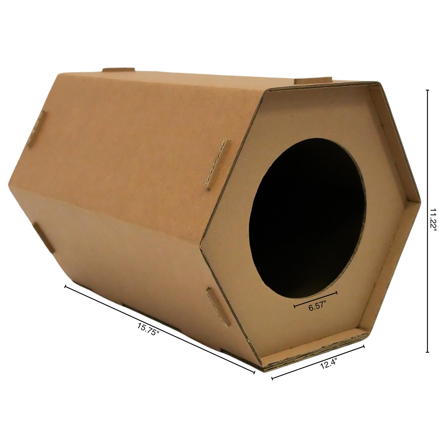 Generic Cardboard Cat House interior space shows ample room for lounging and stretching.
