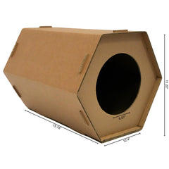 Generic Cardboard Cat House interior space shows ample room for lounging and stretching.