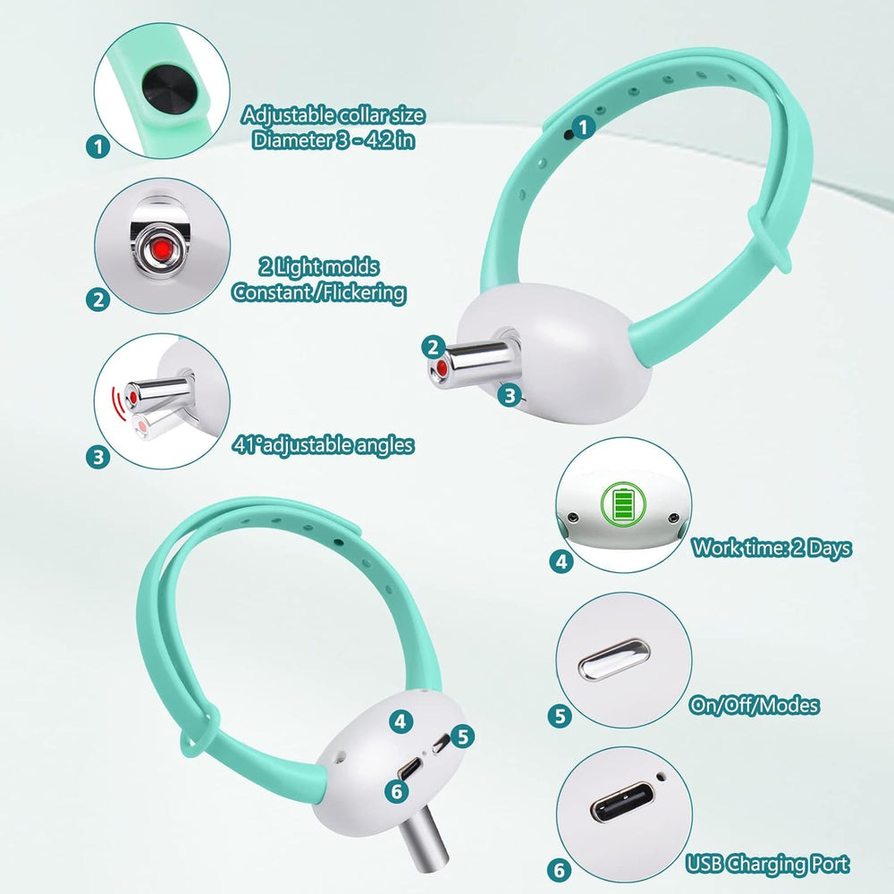 Generic cat laser collar angle adjustment showing projection distance control.