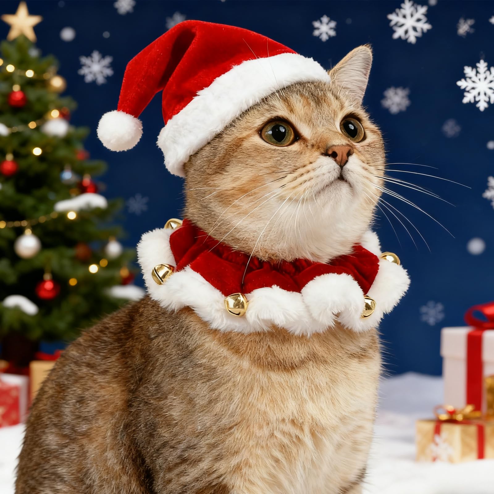 Generic cat Santa hat adjustable length for easy wear