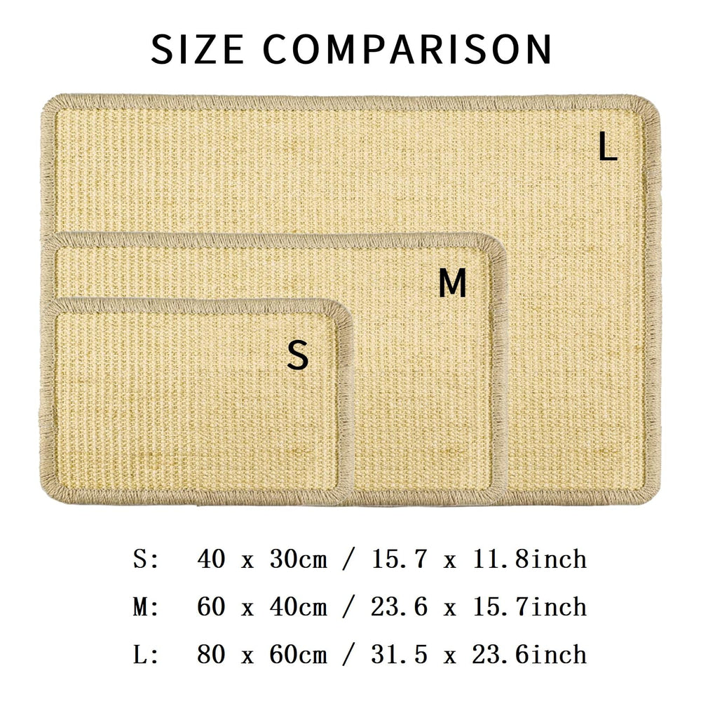 Generic Cat Scratcher Mat with tape adhesive demonstrates easy attachment to furniture