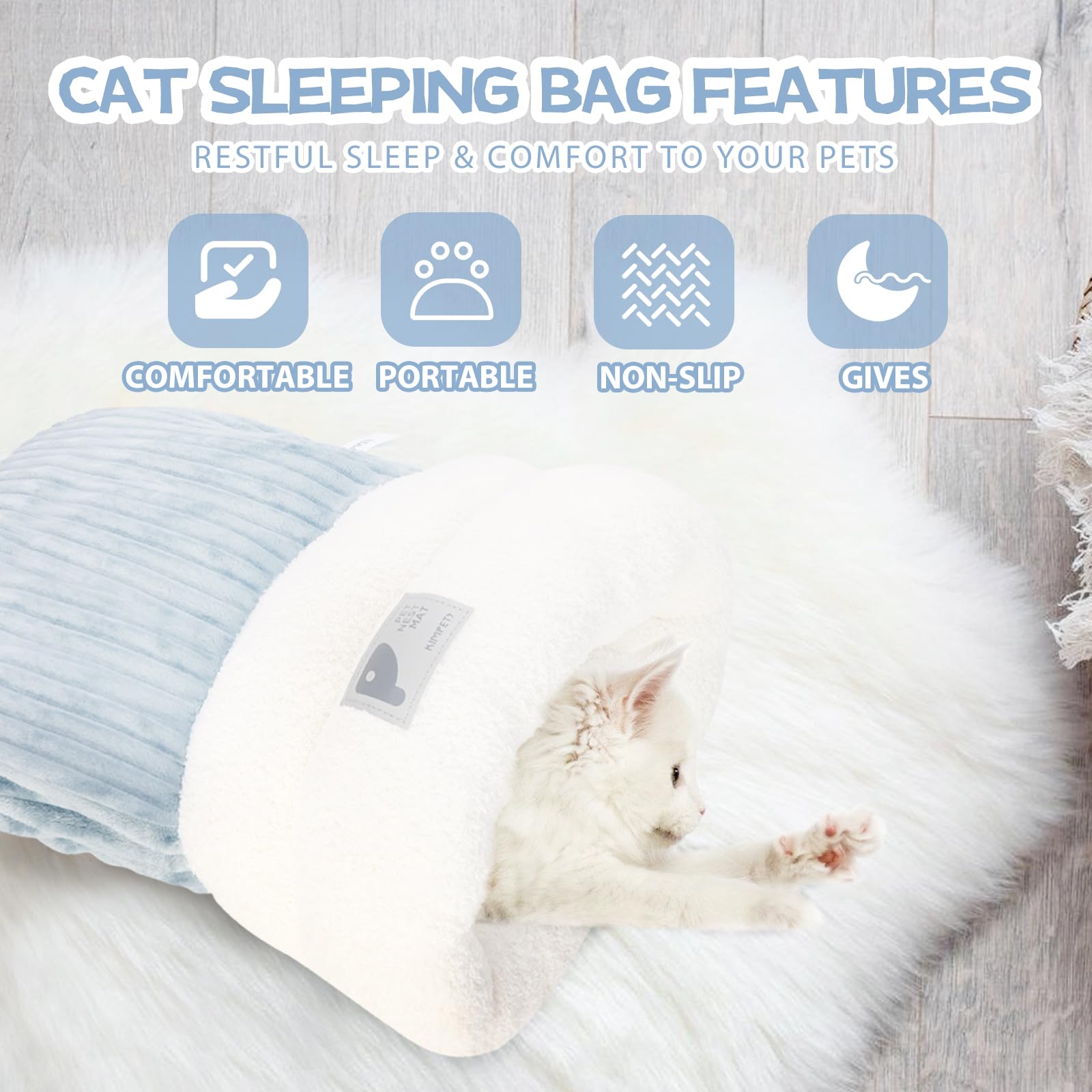 Generic Cat Sleeping Bag entry-exit design enables easy access for cats.