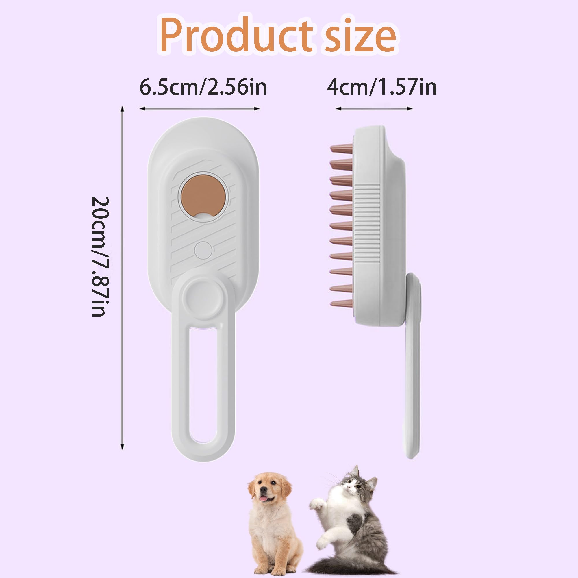 Generic cat steam brush suitable for long and short haired pets in daily care