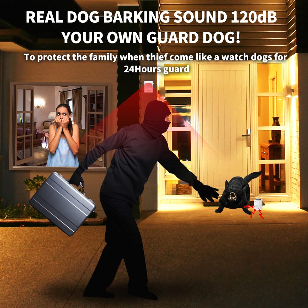 Generic Dog Barking Alarm volume test emphasizes up to 110 dB.
