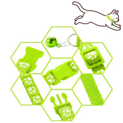 Generic dog collar-leash set blue paw-print close-up with playful design for small pets.