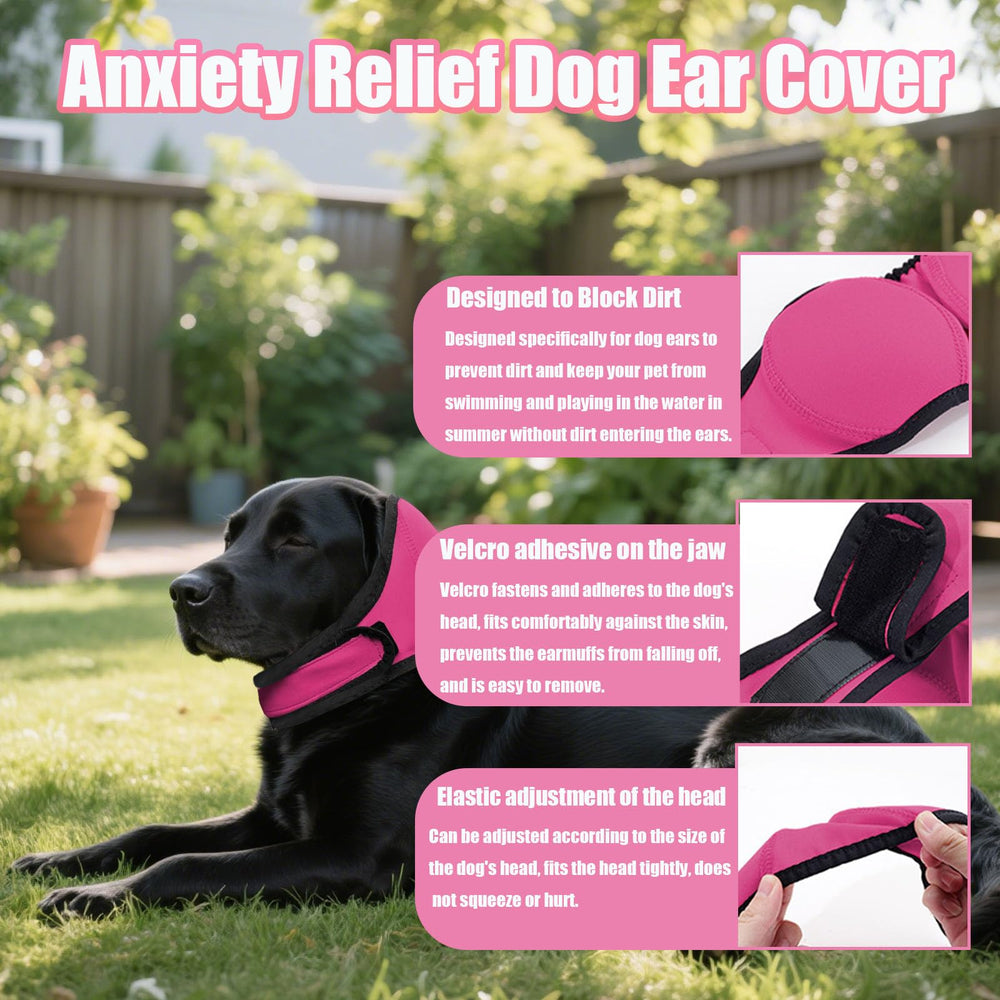 Generic Dog Quiet Ear Cover pink small soft inner lining for comfort