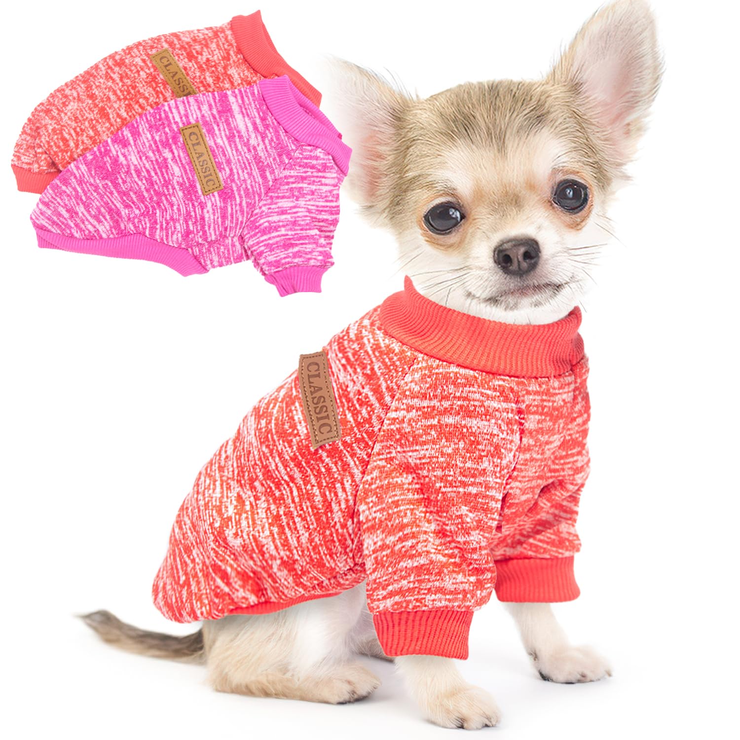 Generic dog sweater set XXS front view shows snug warmth for tiny breeds.