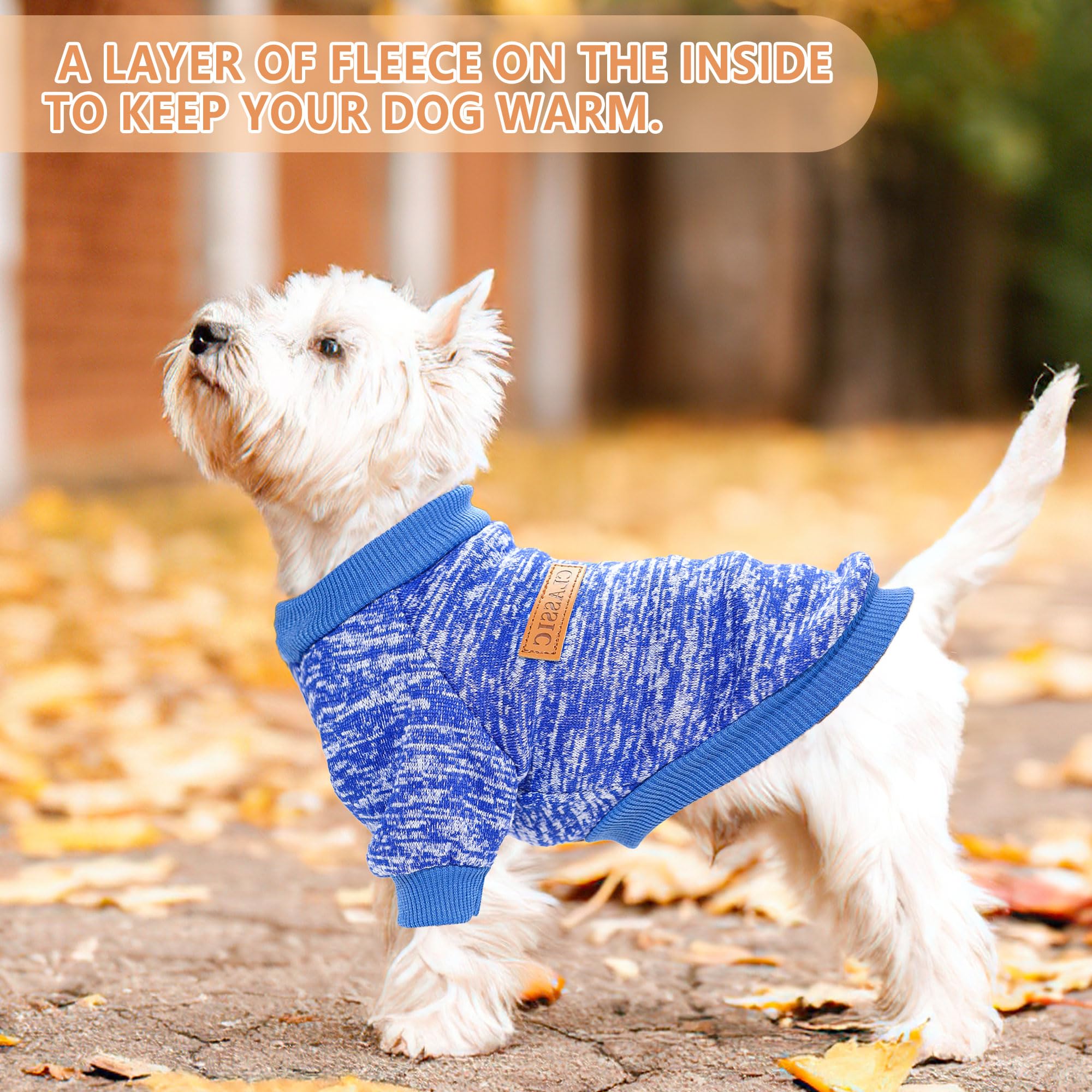 Generic dog sweaters easy-on-off design enables quick dressing.