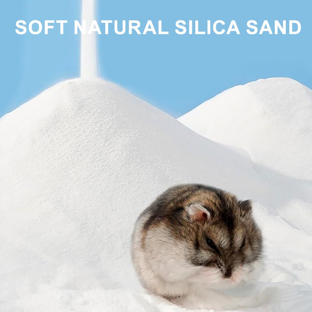 Generic hamster digging in sand showcases natural enrichment and playtime