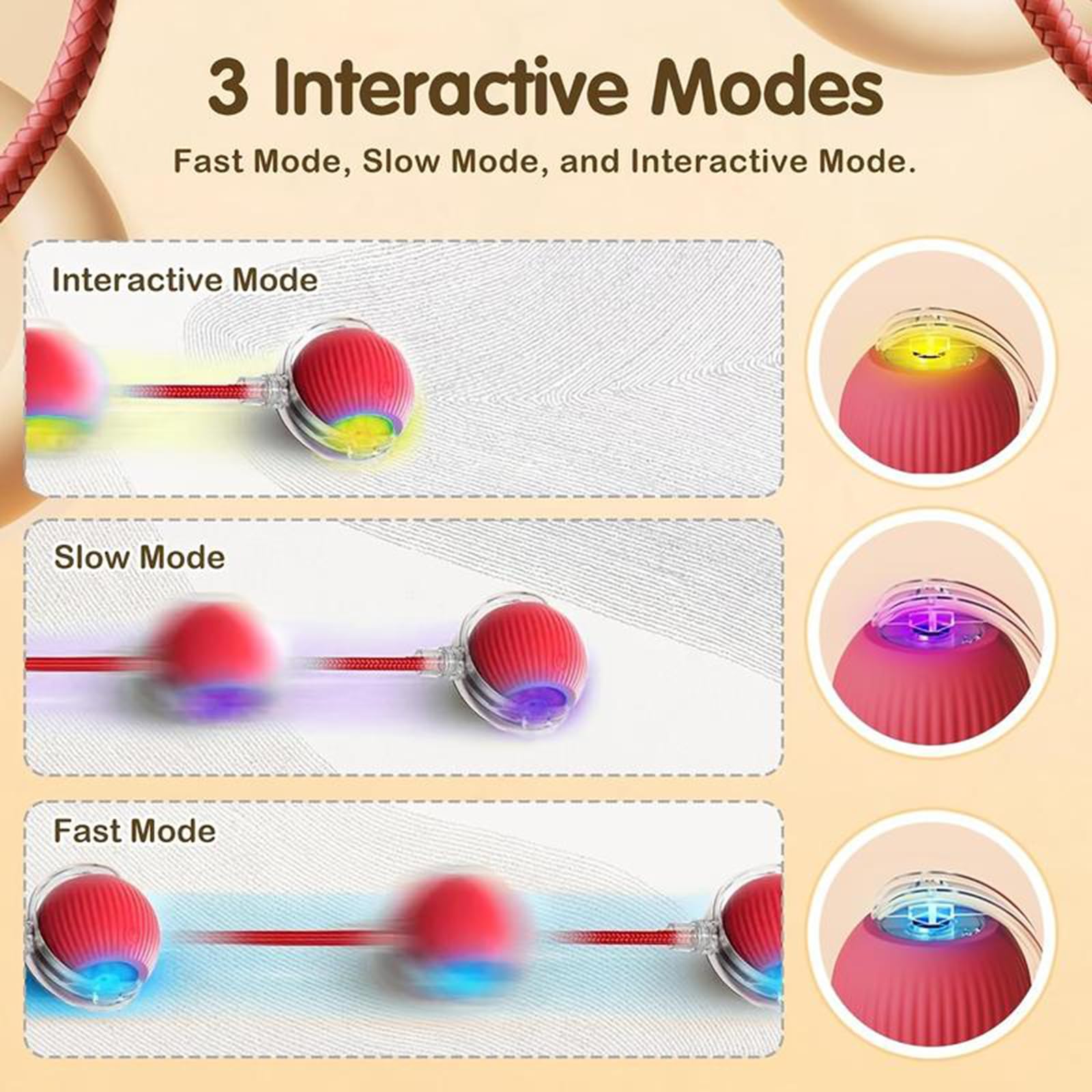 Generic Interactive Cat Ball Crimson bird-chirps attract playtime