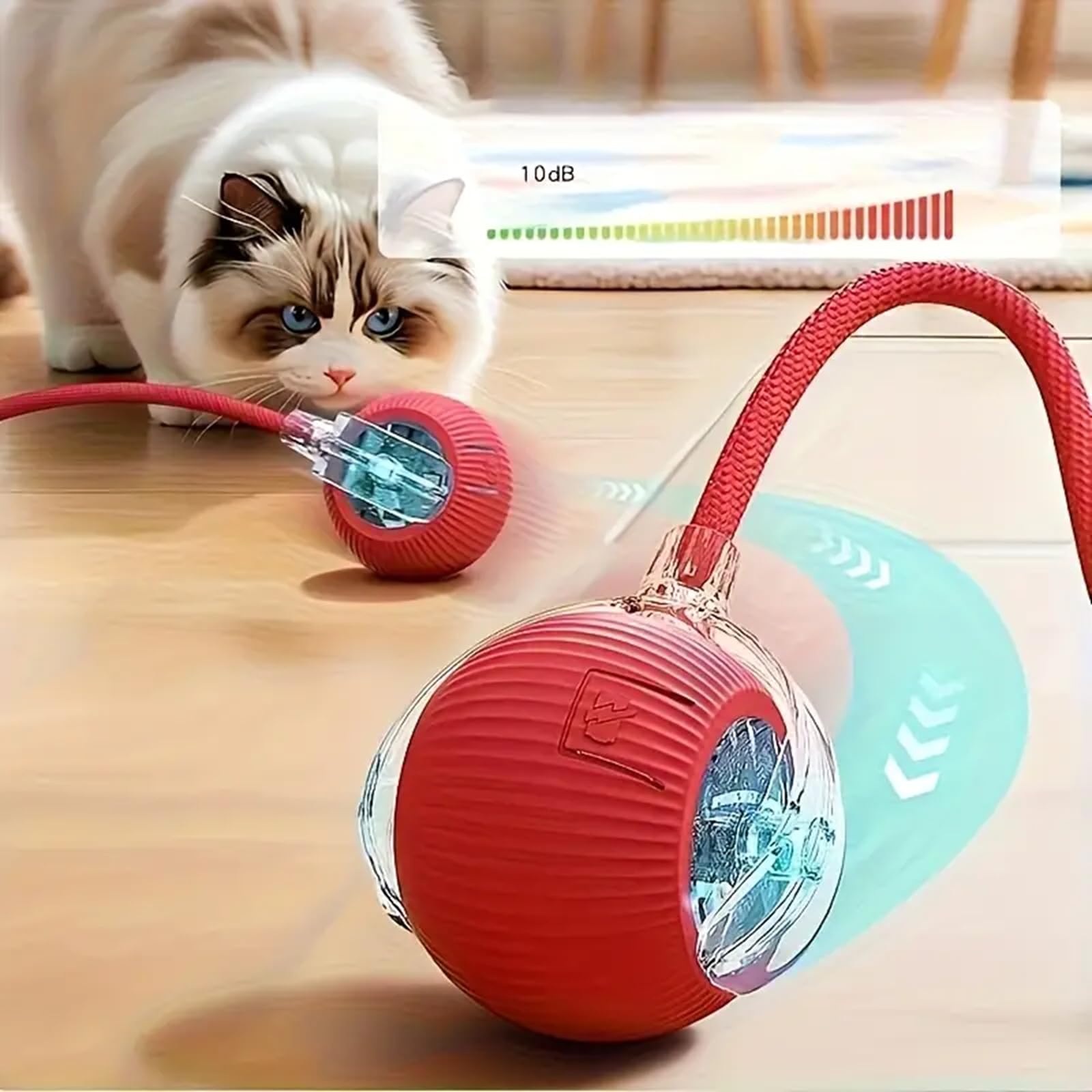 Generic Interactive Cat Ball Crimson floor mobility for versatile play