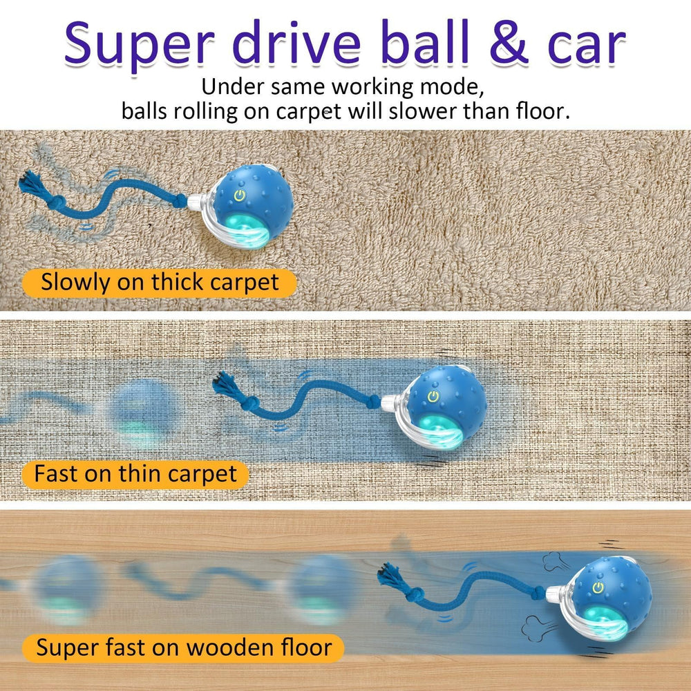 Generic Interactive Cat Toy Ball red accents highlight chirping feature attracting curious cats.