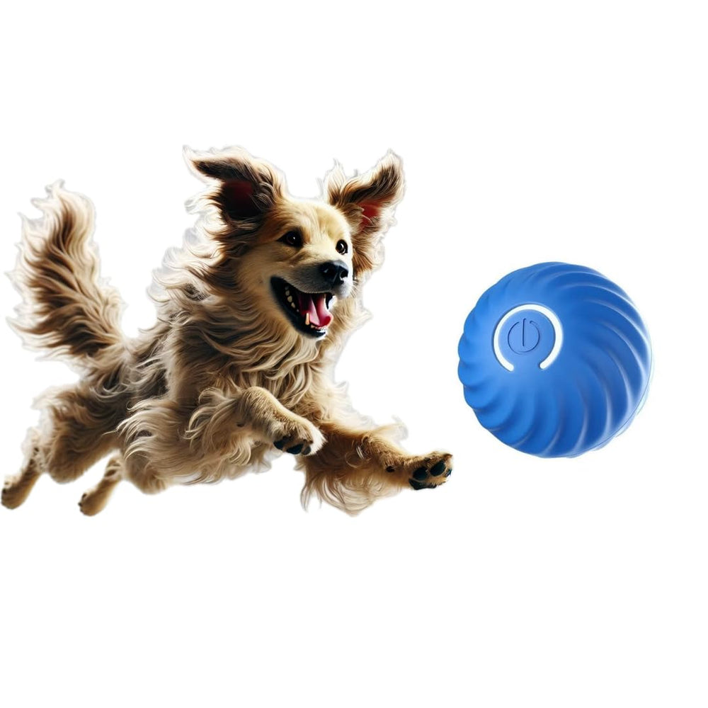 Generic Interactive Dog Ball blue 2.2-inch side view for calm indoor play