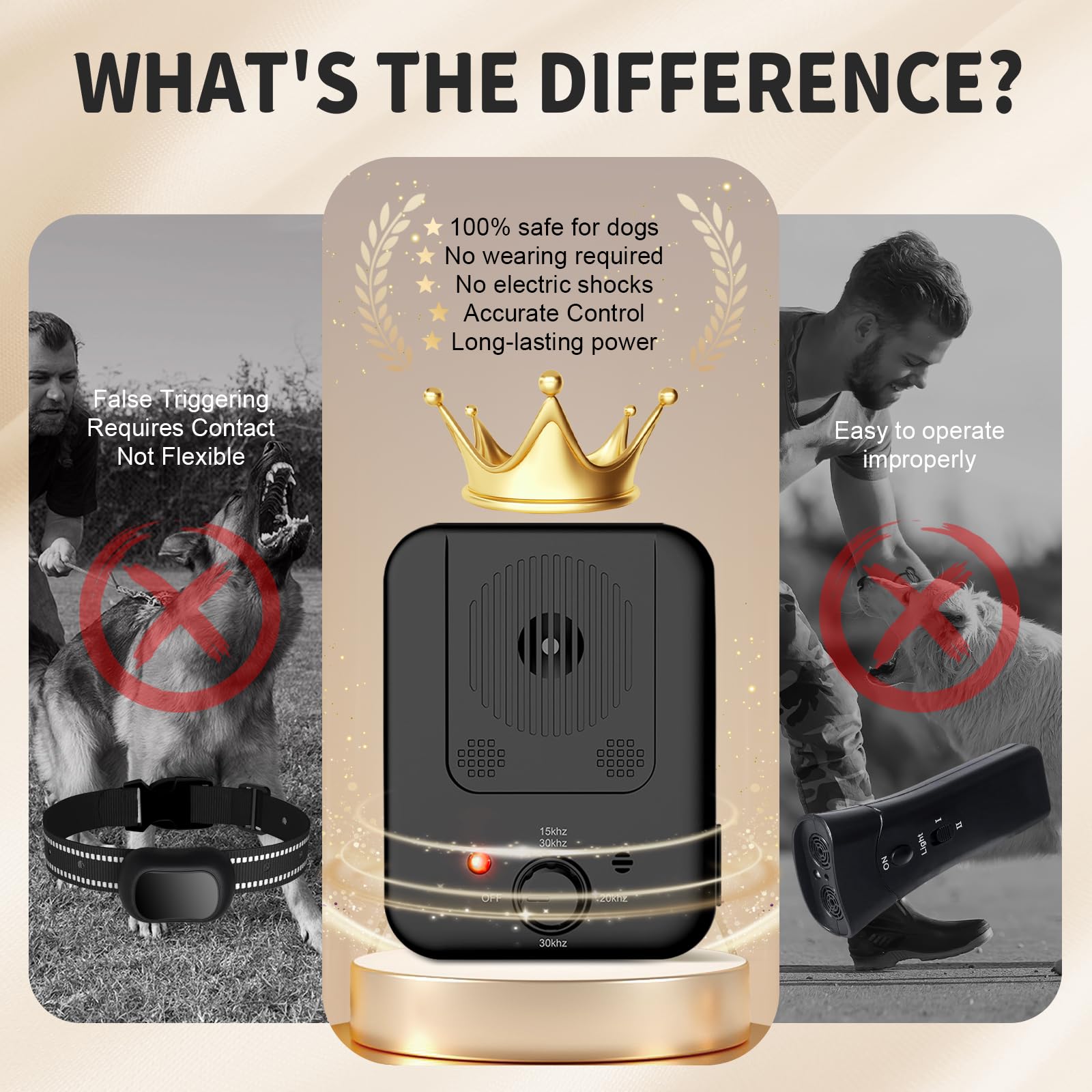 Generic anti-barking-device IPX4 waterproof design enables all weather placement