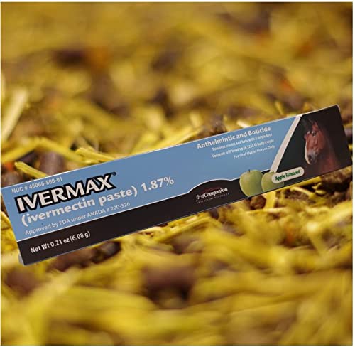 Generic Ivermax paste four-pack packaging for convenient multi-dose parasite management.