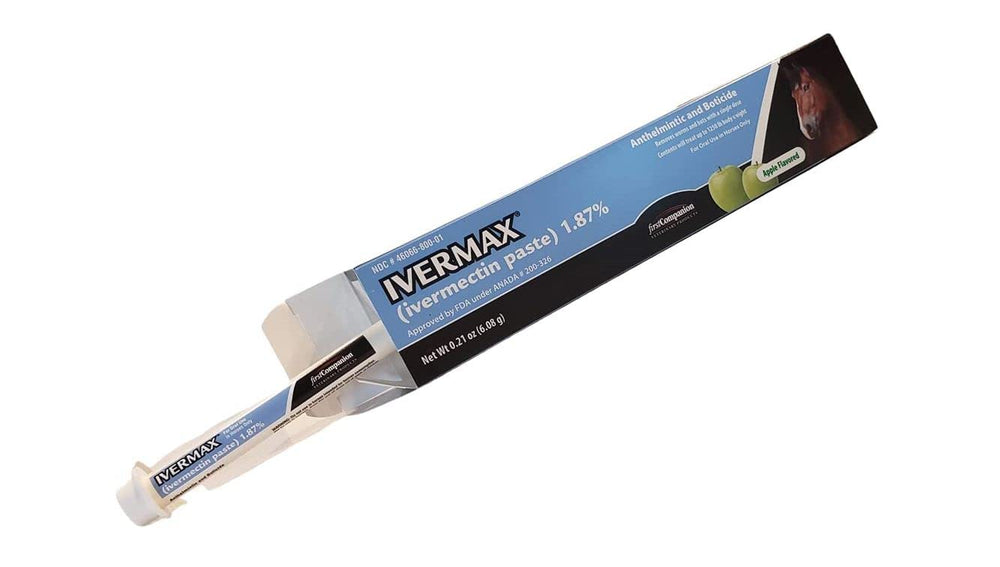 Generic Ivermax paste label notes ivermectin content and dosage guidance.